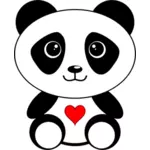 Panda con un cuore