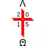 Osterkerze-Symbole für 2015 Vektor-ClipArt