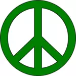 Grafika wektorowa symbol pokoju zielony z czarnym obramowaniem
