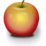 Ilustración vectorial de manzana ligera opacidad