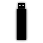 Černá a bílá jednoduchý USB disk Vektor Klipart