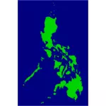 Vektor-Illustration der grünen Karte der Philippinen