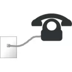 Telefonu a kabel na desku vektorový obrázek