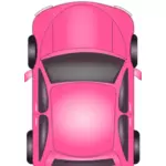 Ilustração em vetor vista superior carro cor de rosa