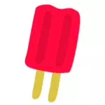 Красный мороженое на палку векторной графики