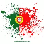 Vlag van Portugal binnen inkt spatten