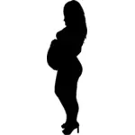 Těhotná žena v podpatky silueta