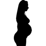 Gravid kvinne profil silhuett