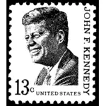 肯尼迪总统的脸邮票矢量图