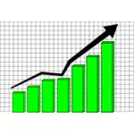 Vecteur de profit graphique courbe