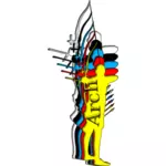 Vektorový obrázek archer silueta muže ve více barvách