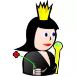 黑桃漫画矢量图像的女王/王后