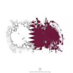 Drapeau des éclaboussures d’encre Qatar