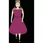 高貴な紫色のドレス ベクトル画像の女王