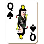 黑桃游戏卡片矢量图像的女王/王后