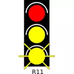 Gráficos vetoriais de âmbar GO semáforo ilustração