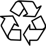 Contorno de imagen prediseñada vector símbolo de reciclaje