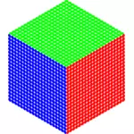 Tre-färgade kuben