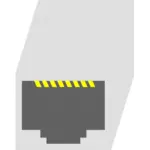 RJ-45 LAN Naarasliittimen vektori ClipArt-kuva