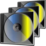 Skupina 3 kompaktní disky vektorový obrázek