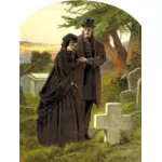 Casal no cemitério