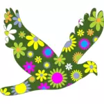 Retro floral vogel tekening