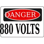 خطر 880 فولت علامة على صورة المتجه