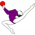 Illustrazione vettoriale di sagoma ginnasta ritmica