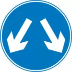 Wykonania dwóch ściegów znak drogowy