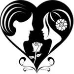 Illustrazione vettoriale di un cuore nero per San Valentino