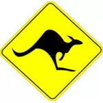 Kangoeroe op weg voorzichtigheid ondertekenen vectorafbeeldingen