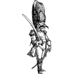 Clipart vectoriel du personnage de nez hérissés homme histoire