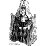 Illustration de caricature juge lady