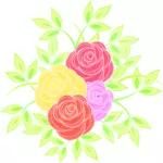 Цветные розы букет