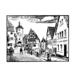 Vektorový obrázek Ploenlein ulice v Rothenburgu