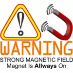 强磁铁警告标志矢量图像