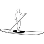 Paddleboard silhouette siluet vektör görüntü kadar stand