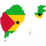 Carte de drapeau de Sao Tomé et Principe