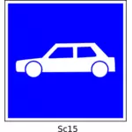 Ilustración de vector de señal de coches Plaza azul