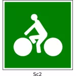 自転車パスの緑色の正方形の記号のベクター クリップ アート