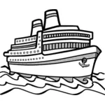Линия искусства векторной графики больших круизных судов