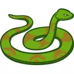 Зеленый и коричневый цвета змеи линии искусства векторные иллюстрации