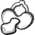 Schnuller für Babys in schwarz-weiß-Abbildung