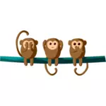 Três macacos dos desenhos animados