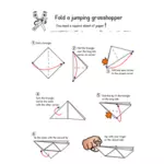 एक कागज टिड्डी वेक्टर चित्रण बनाने के निर्देश