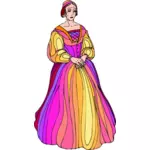 Färgglada medeltida kvinna