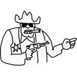 Sheriff doodle Stil Zeichnung