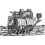 船の木版画