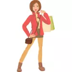 Imagem de menina dos desenhos animados de compras