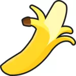Desenho vetorial de simples banana descascada